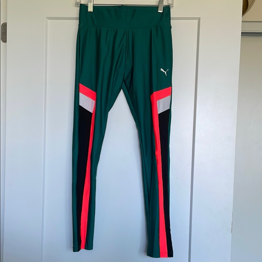 Puma Green and HOT Pink Athletic Leggings